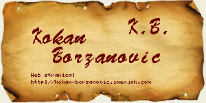Kokan Borzanović vizit kartica